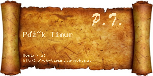 Pók Timur névjegykártya